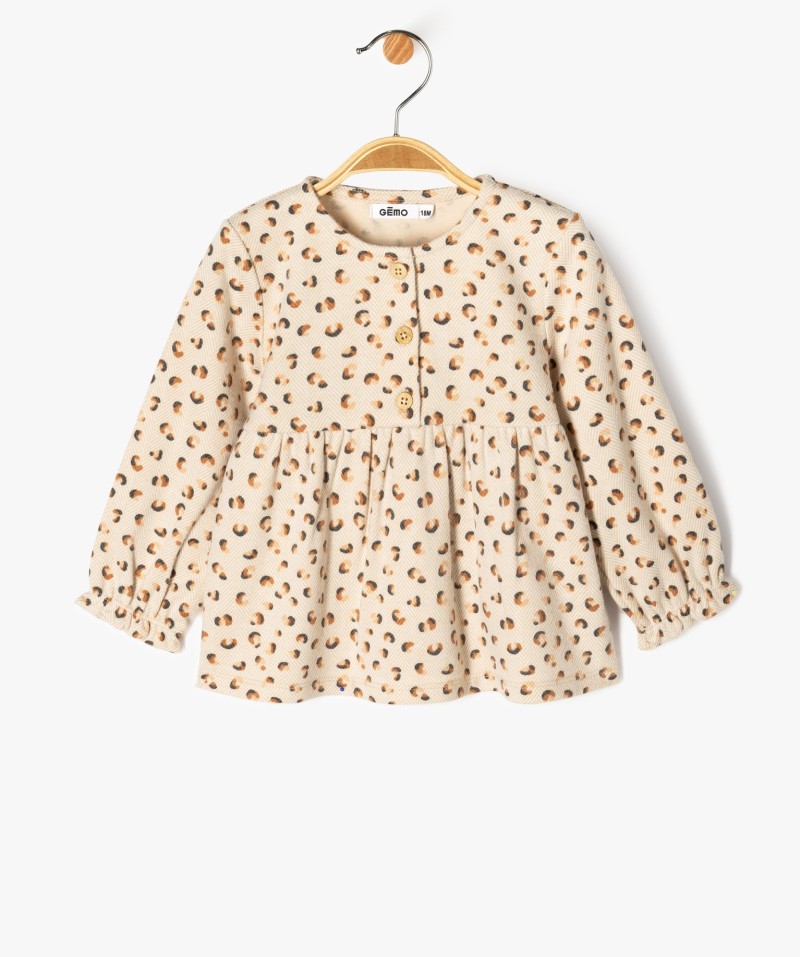 Blouse à manches longues à motifs tachetés bébé fille